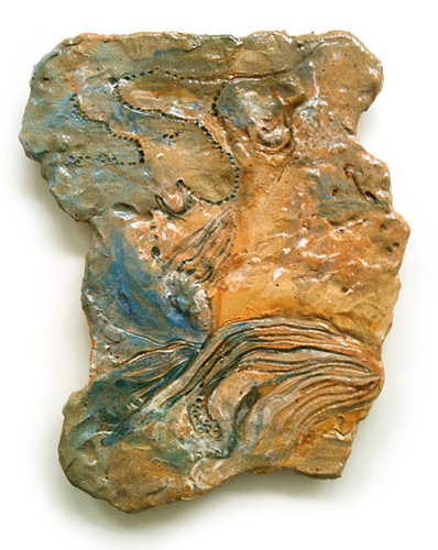 Isle of fugi  father 42x35cm glazed stoneware 2011